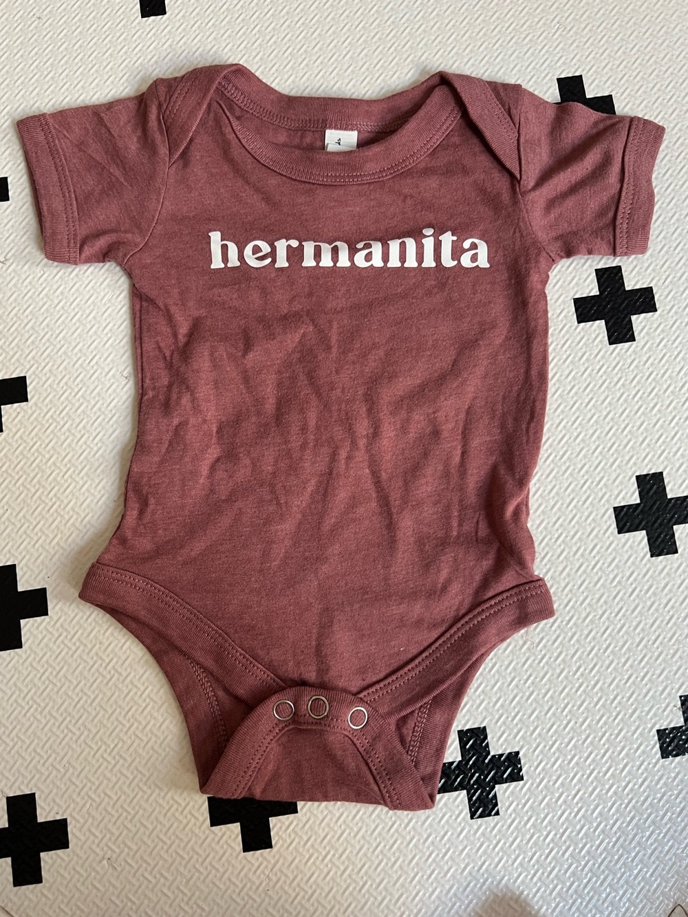 Hermanita Mauve Baby Onesie - 0-3M